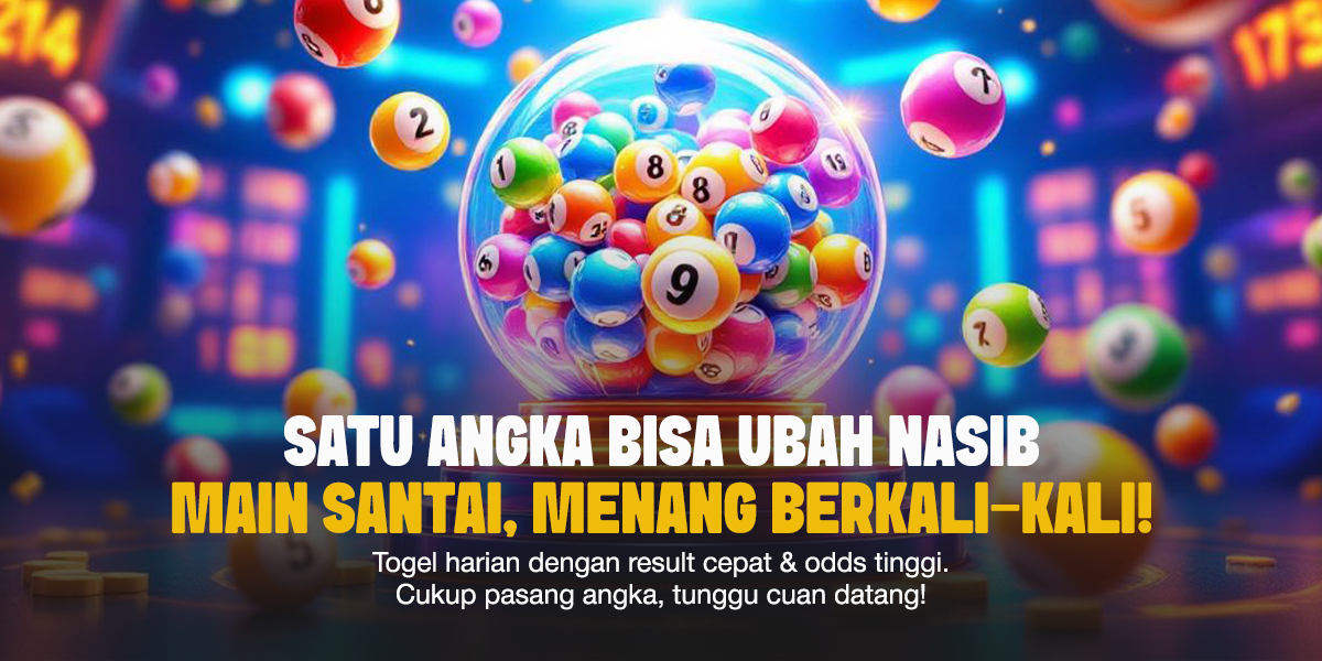 Mesin undian bola angka penuh warna dengan suasana neon cerah, menggambarkan vibe modern dan peluang cuan lewat togel akurat.